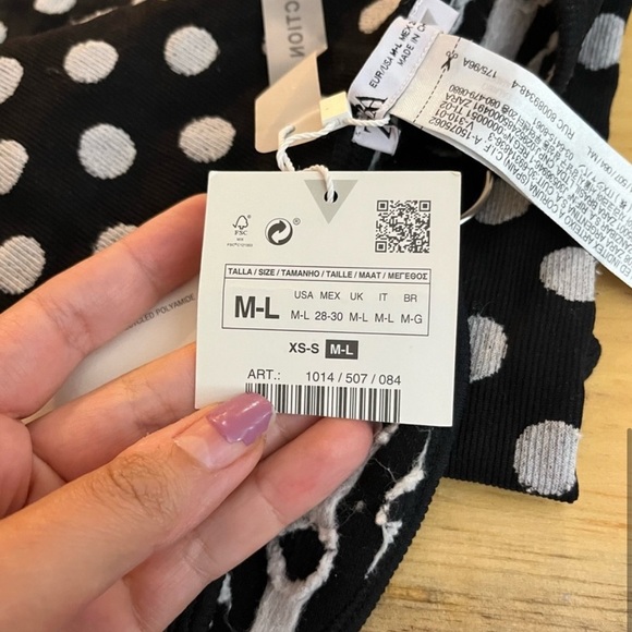 NWT Zara Polka Dot O-ring Cut Out Bodysuit M/L - Picture 6 of 8